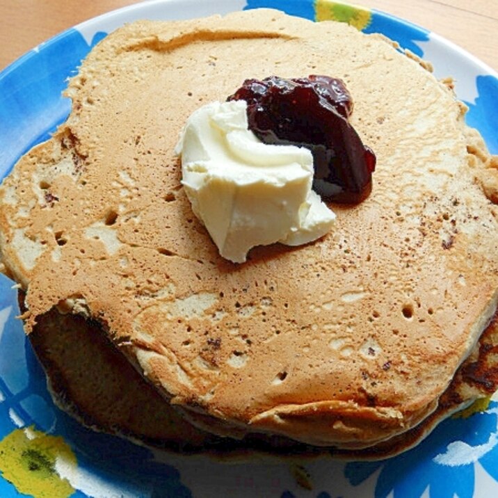 意外に、もっちり❤ヘルシーな蕎麦粉のパンケーキ♪